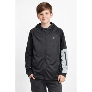 Balance Collection Boys Full Zip Hoodie Jacket Black Activewear M (10-12)
